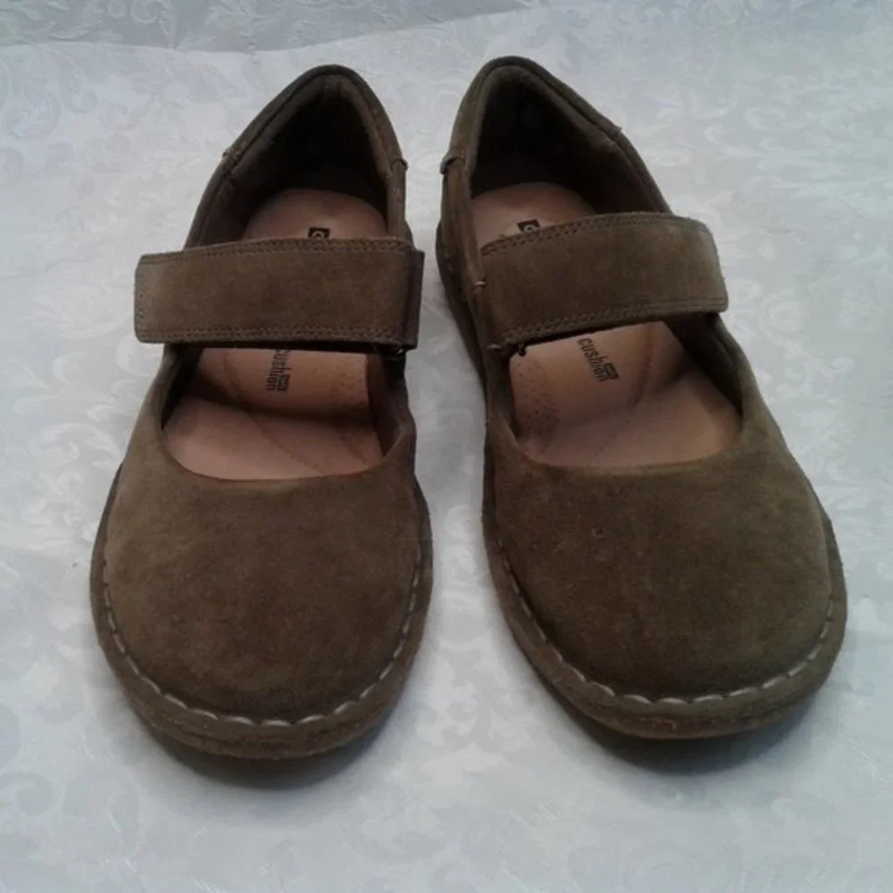 Clarks Collection Tamitha Aster Suede Brown Olive Mary Jane Size 6 ExcellentCond - Picture 5 of 10